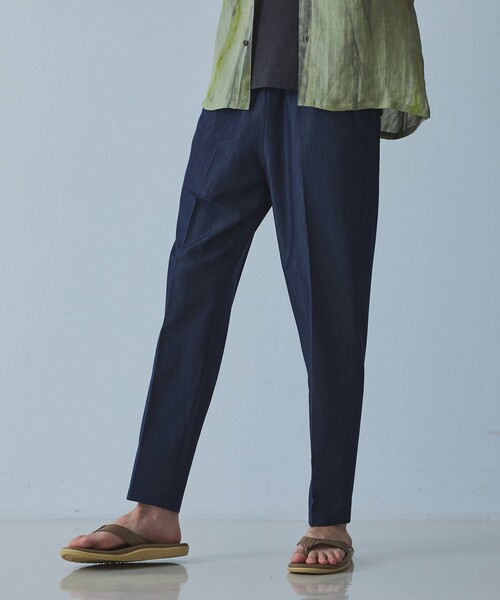 5351 POUR LES HOMMES(ゴーサンゴーイチプールオム)の「【ワンサイズ】ドローストリング スラックス パンツ(スラックス・メンズ・ホワイト/ブラック/インディゴブルー・フリー)」の1枚目の写真