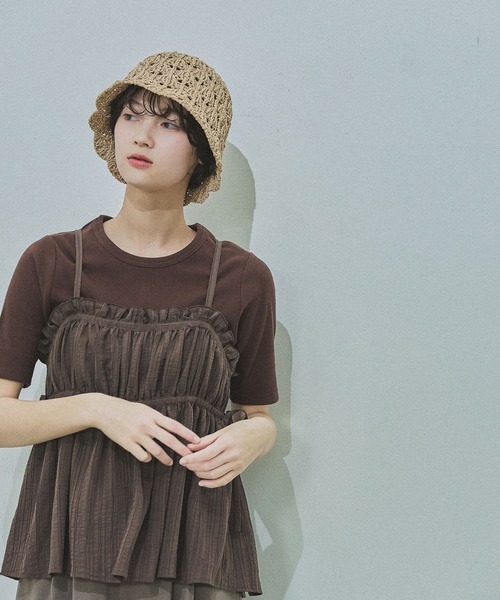 LAKOLE(ラコレ)の「MIXシェル編みハット / 637896(ハット・レディース・ライトブラウン/ナチュラル/ブラック・FREE)」の14枚目の写真