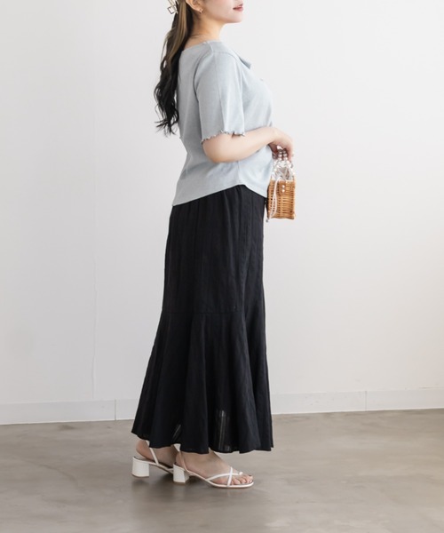 CLETTE(クレット)の「CLETTEオリジナルオープンカラーギャザートップス(Tシャツ/カットソー・レディース・グレー/ブラック/オートミール・4L/3L/LL)」の17枚目の写真