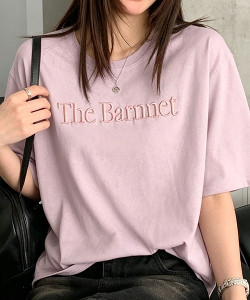 aimoha（アイモハ）の「英字刺繍ロゴTシャツ（その他トップス・レディース・ピンク/ホワイト・FREE）」の6枚目の写真