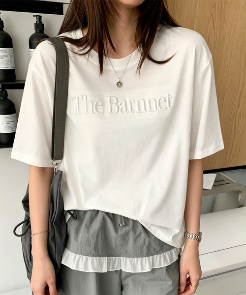 aimoha（アイモハ）の「英字刺繍ロゴTシャツ（その他トップス・レディース・ピンク/ホワイト・FREE）」の11枚目の写真