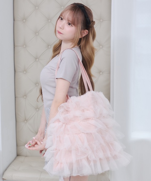 Rmine(アールマイン)の「フェアリー チュール トートバッグ(A4サイズ対応)(トートバッグ・レディース・アイボリー/ブルー/ピンク/ブラック・FREE)」の21枚目の写真