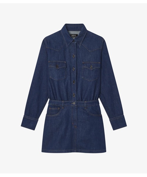 A.P.C.(アーペーセー)の「ROBE CHEMISE WESTERN(ワンピース・レディース・インディゴブルー・36)」の1枚目の写真