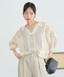 レーシースキッパーポロニットプルオーバー