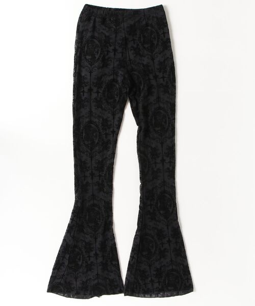 gossip!ロサンゼルス(ゴシップロサンゼルス)の「【Y2Kガーリー】レトロレースハイウエスト美脚フレアパンツ(裏地あり/ウエストゴム)(その他パンツ・レディース・ブラック・M)」の16枚目の写真