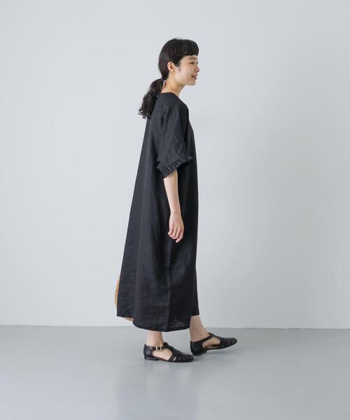 かぐれ(カグレ)の「『2サイズ展開』リネンフリルスリーブワンピース(ワンピース・レディース・ブラック・0/1)」の8枚目の写真