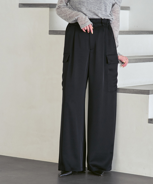Noble(ノーブル)の「《・セットアップ対応》ルナサテンカーゴパンツ(カーゴパンツ・レディース・ホワイト系その他/ブラック/ブラウン・36/40/38)」の4枚目の写真