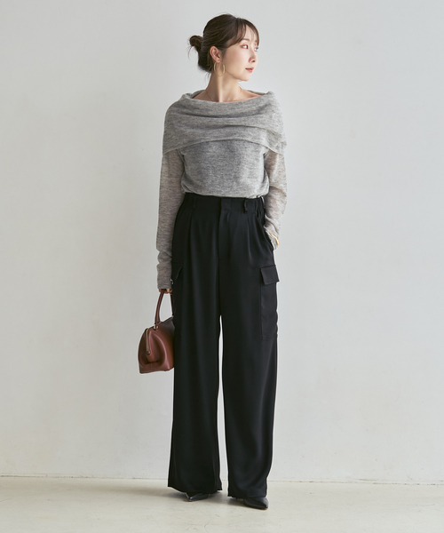 Noble(ノーブル)の「《・セットアップ対応》ルナサテンカーゴパンツ(カーゴパンツ・レディース・ホワイト系その他/ブラック/ブラウン・36/40/38)」の7枚目の写真