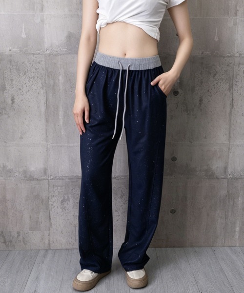 Miniministore(ミニミニストア)の「薄手ワイドパンツ キラキライージーパンツ(スラックス・レディース・ブラック/ネイビー・FREE)」の19枚目の写真