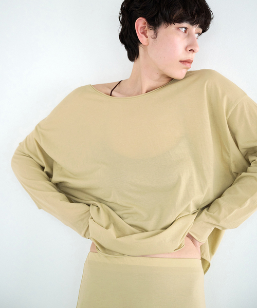 EMILY WEEK(エミリーウィーク)の「《追加3/新色》2WAYスナッププルオーバー(Tシャツ/カットソー・レディース・アイボリー/カーキ/ブルー系その他・FREE)」の1枚目の写真