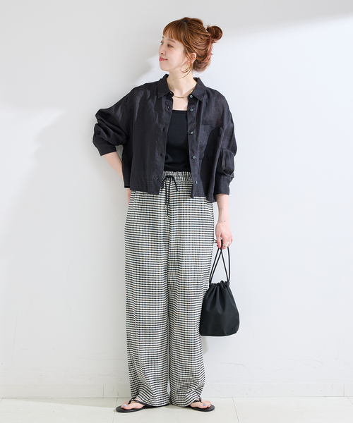 Simplicite（サンプリシテ）の「手洗い可 / シアーチェックイージーパンツ（その他パンツ・レディース・ブラック/ブラウン・FREE）」の21枚目の写真