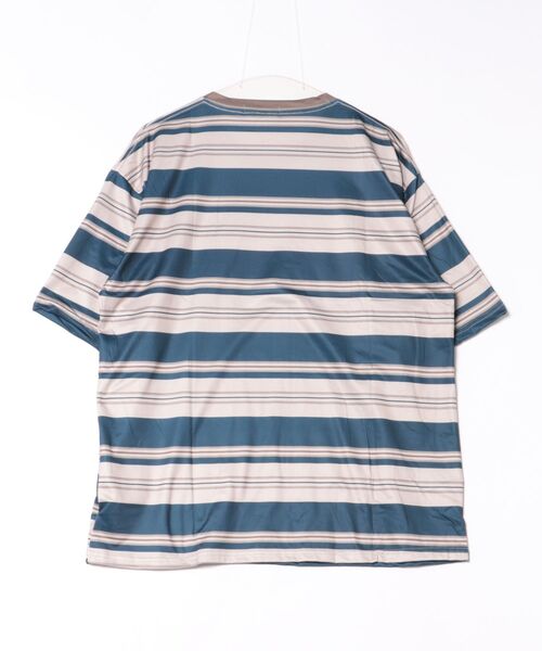 WARAIJOGO(ワライジョウゴ)の「【WARAIJOGO】オーバーサイズボーダー半袖Tシャツ(NEZ)(Tシャツ/カットソー・メンズ・カーキ/グレー・FREE)」の6枚目の写真