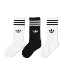 こども ビームス（コドモビームス）の「adidas / クルー ソックス 3足組（ソックス/靴下）」