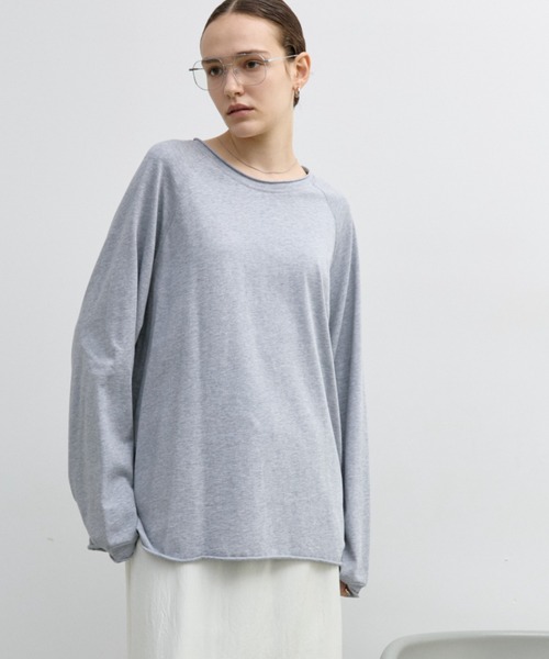 Auntie Rosa Holiday(アンティローザホリデー)の「オーバーサイズベーシックロンT(Tシャツ/カットソー・レディース・グレー/オフホワイト/ブラック/グリーン/ブラウン・FREE)」の4枚目の写真