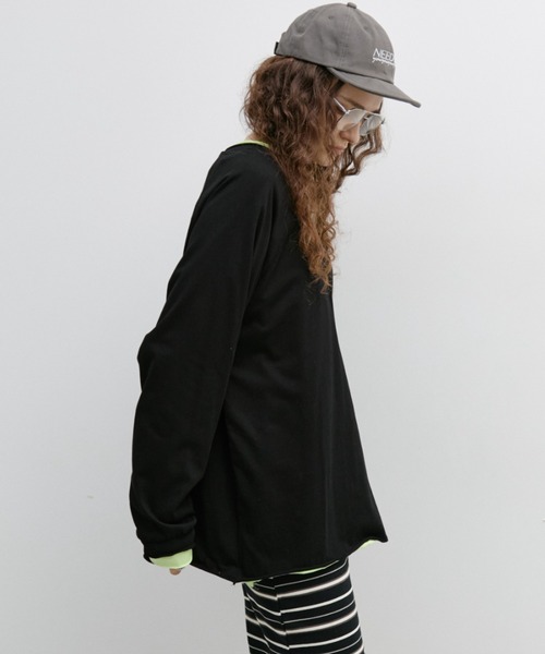 Auntie Rosa Holiday(アンティローザホリデー)の「オーバーサイズベーシックロンT(Tシャツ/カットソー・レディース・グレー/オフホワイト/ブラック/グリーン/ブラウン・FREE)」の8枚目の写真