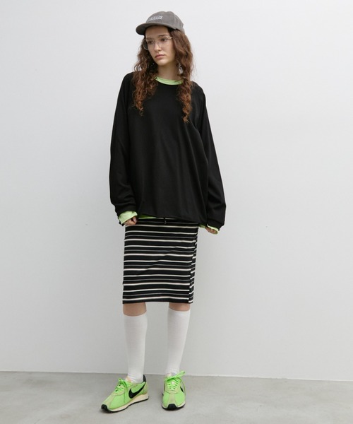 Auntie Rosa Holiday(アンティローザホリデー)の「オーバーサイズベーシックロンT(Tシャツ/カットソー・レディース・グレー/オフホワイト/ブラック/グリーン/ブラウン・FREE)」の12枚目の写真