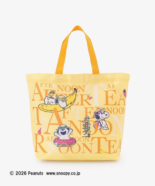 Afternoon Tea(アフタヌーンティー)の「スリットポケット付きロゴバッグM/PEANUTS(ハンドバッグ・レディース・イエロー・ONE SIZE)」の1枚目の写真