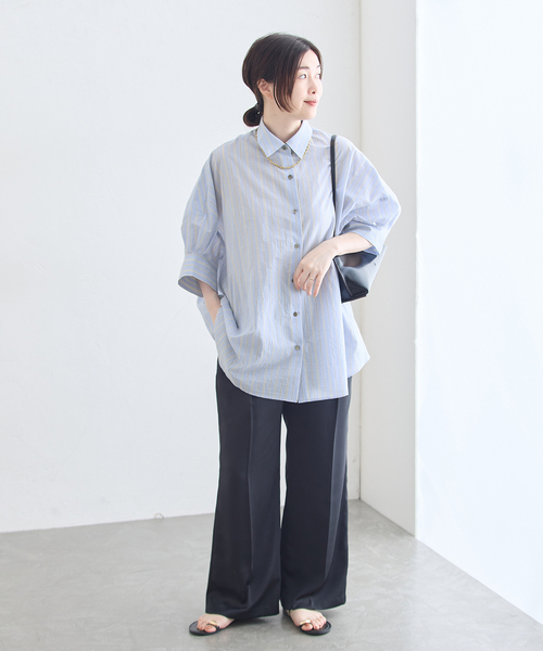 journal standard L'essage(ジャーナルスタンダードレサージュ)の「FABRICA ワイドショートスリーブシャツ(シャツ/ブラウス・レディース・サックスブルー/ピンク・FREE)」の19枚目の写真