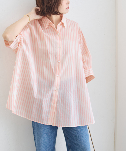 journal standard L'essage(ジャーナルスタンダードレサージュ)の「FABRICA ワイドショートスリーブシャツ(シャツ/ブラウス・レディース・サックスブルー/ピンク・FREE)」の21枚目の写真