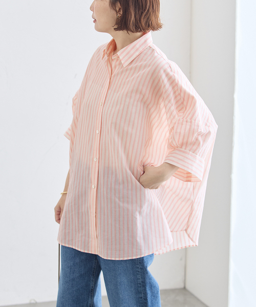 journal standard L'essage(ジャーナルスタンダードレサージュ)の「FABRICA ワイドショートスリーブシャツ(シャツ/ブラウス・レディース・サックスブルー/ピンク・FREE)」の22枚目の写真