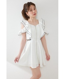 フロントジップフリルミニワンピース 夏服