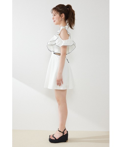 rienda（リエンダ）の「フロントジップフリルミニワンピース 夏服（ワンピース・レディース・ブラック/イエロー/ホワイト・MEDIUM/SMALL）」の11枚目の写真