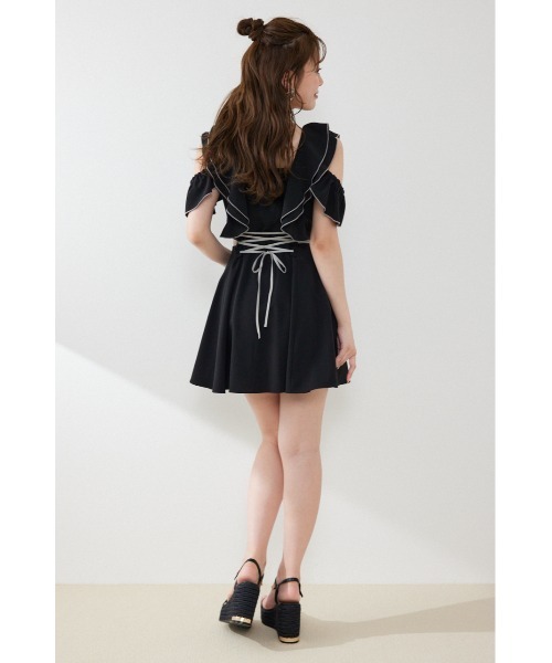 rienda（リエンダ）の「フロントジップフリルミニワンピース 夏服（ワンピース・レディース・ブラック/イエロー/ホワイト・MEDIUM/SMALL）」の19枚目の写真