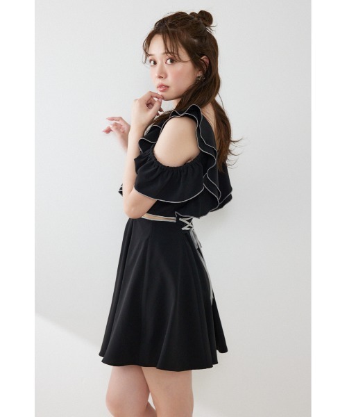 rienda（リエンダ）の「フロントジップフリルミニワンピース 夏服（ワンピース・レディース・ブラック/イエロー/ホワイト・MEDIUM/SMALL）」の21枚目の写真