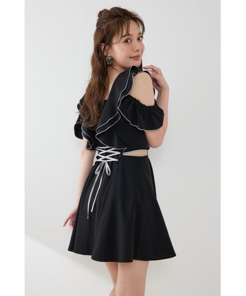 rienda（リエンダ）の「フロントジップフリルミニワンピース 夏服（ワンピース・レディース・ブラック/イエロー/ホワイト・MEDIUM/SMALL）」の22枚目の写真