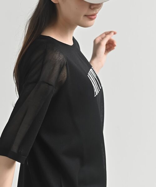 rps(アールピーエス)の「ロゴ刺繍入りシアーニットプルオーバー(ニット/セーター・レディース・ライトグレー/ブラック/杢グレー・フリー)」の6枚目の写真