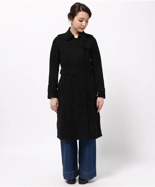 OUTLET(アウトレット)の「【'PalinkA】スウェードトレンチCoat(トレンチコート・レディース・ネイビー/オレンジ/ブラック・36)」の5枚目の写真