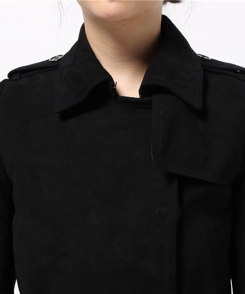 OUTLET(アウトレット)の「【'PalinkA】スウェードトレンチCoat(トレンチコート・レディース・ネイビー/オレンジ/ブラック・36)」の8枚目の写真