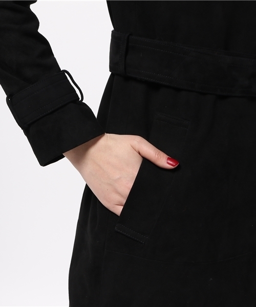 OUTLET(アウトレット)の「【'PalinkA】スウェードトレンチCoat(トレンチコート・レディース・ネイビー/オレンジ/ブラック・36)」の11枚目の写真