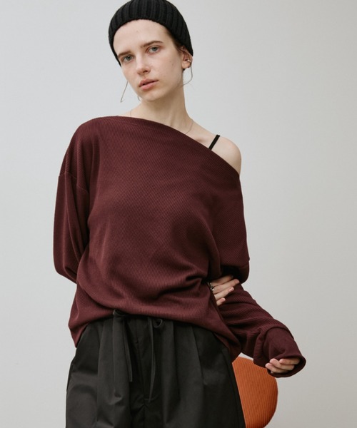 Auntie Rosa Holiday(アンティローザホリデー)の「サーマルオフショルプルオーバー(Tシャツ/カットソー・レディース・アイボリー/ボルドー/ブラック・FREE)」の21枚目の写真