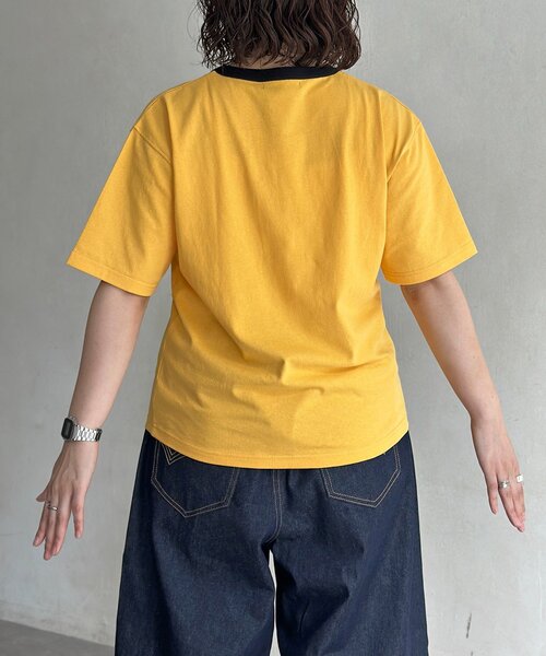 CPCM（シーピーシーエム）の「クラックロゴリンガーT（Tシャツ/カットソー・メンズ・ピンク/ブラック/マスタード/ホワイト・FREE）」の7枚目の写真