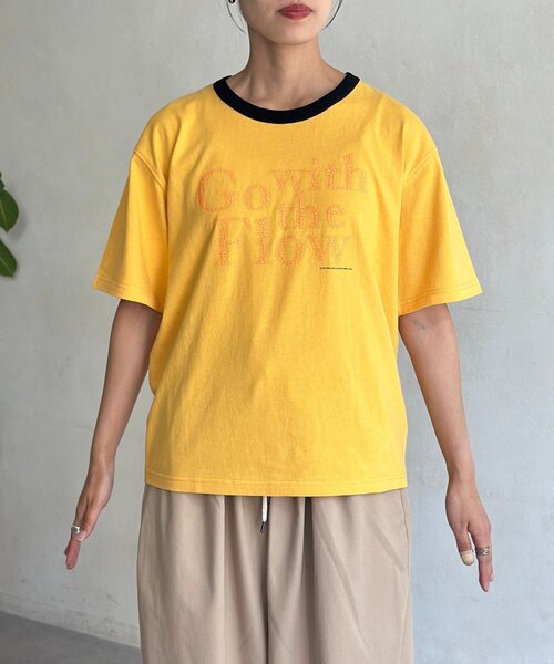 CPCM（シーピーシーエム）の「クラックロゴリンガーT（Tシャツ/カットソー・メンズ・ピンク/ブラック/マスタード/ホワイト・FREE）」の8枚目の写真