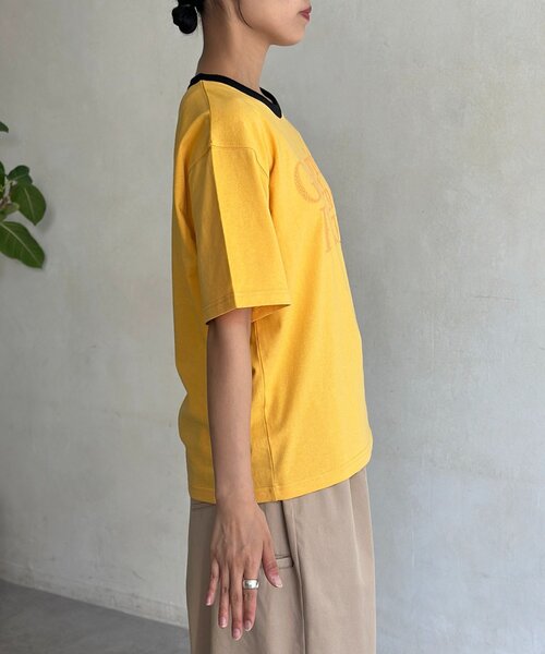 CPCM（シーピーシーエム）の「クラックロゴリンガーT（Tシャツ/カットソー・メンズ・ピンク/ブラック/マスタード/ホワイト・FREE）」の9枚目の写真