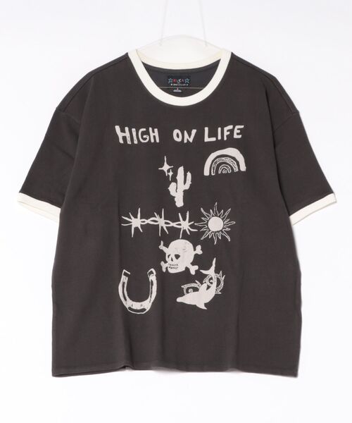 RVCA(ルーカ)の「RVCA ウィメンズ DANI MILLER OVERSIZED RINGER TEE Tシャツ 【2026年秋冬モデル】(Tシャツ/カットソー・レディース・ブラック系その他・SMALL)」の1枚目の写真