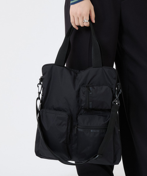 LeSportsac(レスポートサック)の「CARGO N/S TOTE リサイクルドブラックJP(ショルダーバッグ・レディース・ブラック・FREE)」の2枚目の写真