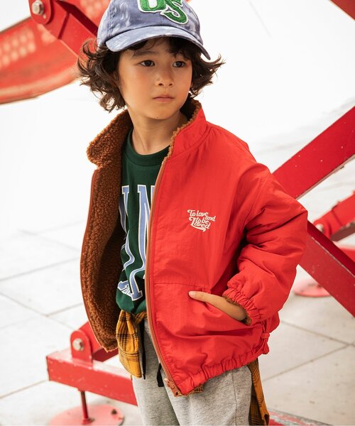 BREEZE(ブリーズ)の「【2WAY】B NEWJACK 両面主役リバーシブルボアジャケット(ブルゾン・キッズ・ベージュ/ダークグリーン/ブラック/オレンジ/ミント・160/140/130/120/150/100/110/90/80)」の5枚目の写真