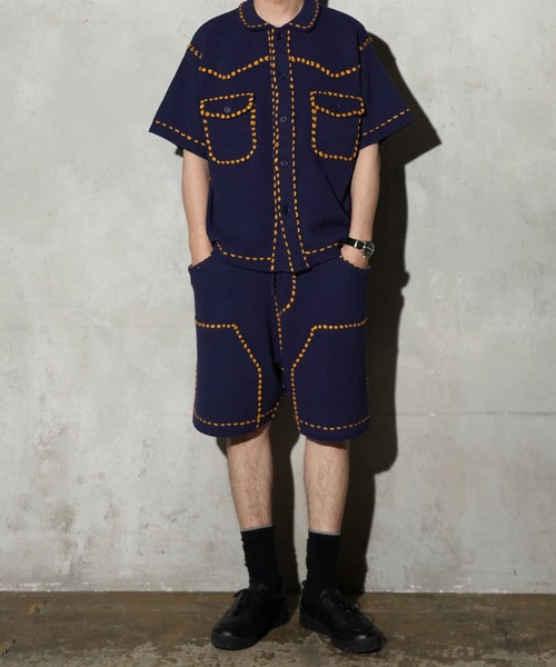 PHINGERIN(フィンガリン)の「PHINGERIN / フィンガリン SUMMER PG1 DOUBLE KNEE SHORTS サマーピージーワン ダブルニーショートパンツ ニットパンツ(その他パンツ・メンズ・レッド/ネイビー・MEDIUM/LARGE)」の13枚目の写真