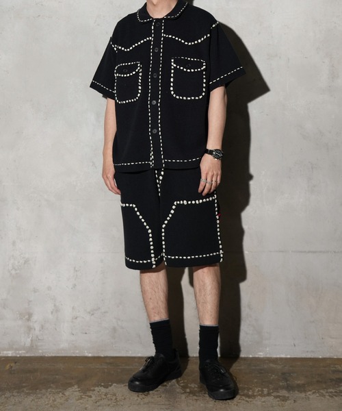 PHINGERIN(フィンガリン)の「PHINGERIN / フィンガリン SUMMER PG1 DOUBLE KNEE SHORTS サマーピージーワン ダブルニーショートパンツ ニットパンツ(その他パンツ・メンズ・レッド/ネイビー・MEDIUM/LARGE)」の6枚目の写真