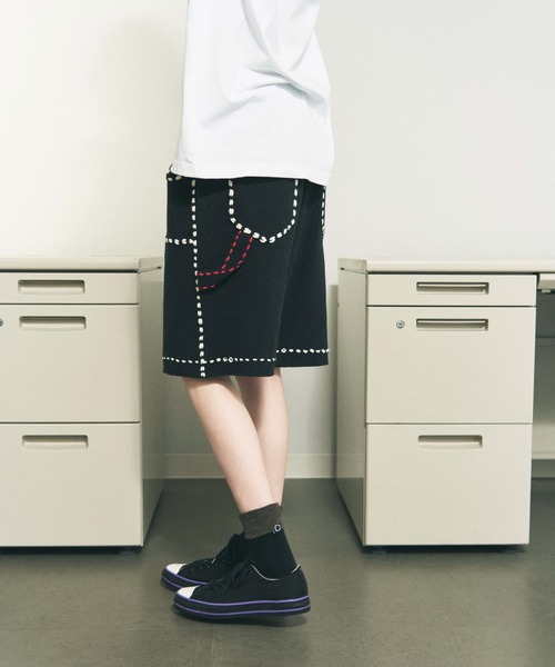 PHINGERIN(フィンガリン)の「PHINGERIN / フィンガリン SUMMER PG1 DOUBLE KNEE SHORTS サマーピージーワン ダブルニーショートパンツ ニットパンツ(その他パンツ・メンズ・レッド/ネイビー・MEDIUM/LARGE)」の3枚目の写真