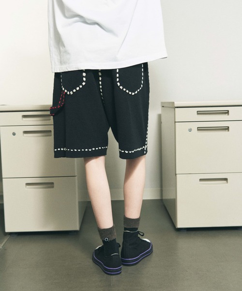 PHINGERIN(フィンガリン)の「PHINGERIN / フィンガリン SUMMER PG1 DOUBLE KNEE SHORTS サマーピージーワン ダブルニーショートパンツ ニットパンツ(その他パンツ・メンズ・レッド/ネイビー・MEDIUM/LARGE)」の4枚目の写真