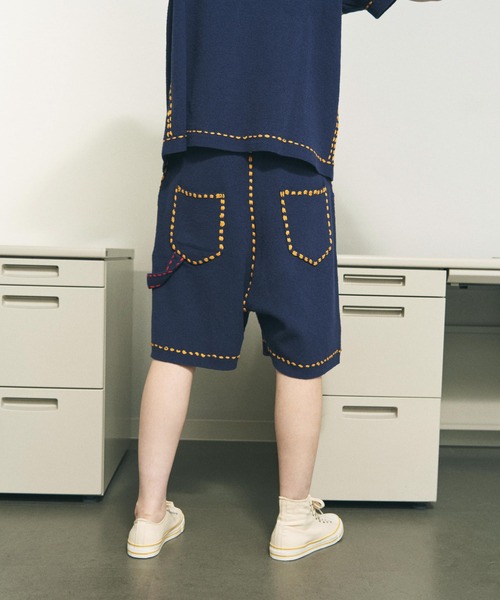PHINGERIN(フィンガリン)の「PHINGERIN / フィンガリン SUMMER PG1 DOUBLE KNEE SHORTS サマーピージーワン ダブルニーショートパンツ ニットパンツ(その他パンツ・メンズ・レッド/ネイビー・MEDIUM/LARGE)」の8枚目の写真