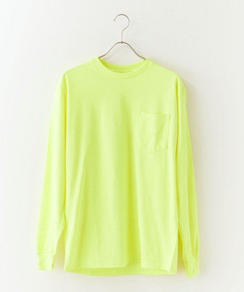 GILDAN(ギルダン)の「【GILDAN】 6.0 oz ビッグシルエット USAオーバーサイズ ポケット付きロングスリーブTシャツ(Tシャツ/カットソー・メンズ・ネイビー/グレー・L/XL/S)」の3枚目の写真