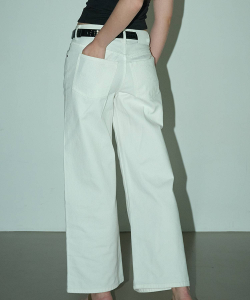 REEMNIK（リームニック）の「RIVETTE DRIFT WIDE DENIM PANTS [O-WHITE]（デニムパンツ・レディース・ホワイト・LARGE/MEDIUM/SMALL）」の3枚目の写真