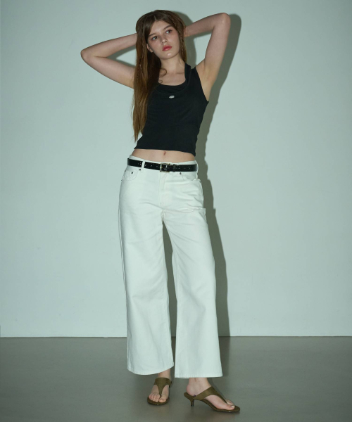 REEMNIK（リームニック）の「RIVETTE DRIFT WIDE DENIM PANTS [O-WHITE]（デニムパンツ・レディース・ホワイト・LARGE/MEDIUM/SMALL）」の5枚目の写真