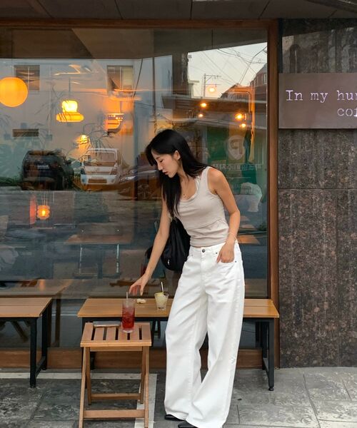 REEMNIK（リームニック）の「RIVETTE DRIFT WIDE DENIM PANTS [O-WHITE]（デニムパンツ・レディース・ホワイト・LARGE/MEDIUM/SMALL）」の9枚目の写真