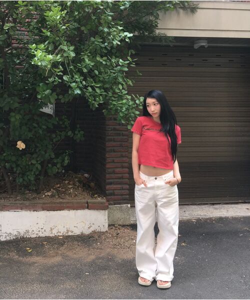 REEMNIK（リームニック）の「RIVETTE DRIFT WIDE DENIM PANTS [O-WHITE]（デニムパンツ・レディース・ホワイト・LARGE/MEDIUM/SMALL）」の10枚目の写真